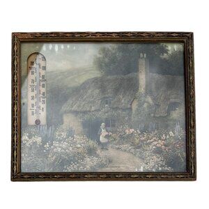 Vintage Cotswold Print with Thermometer Framed